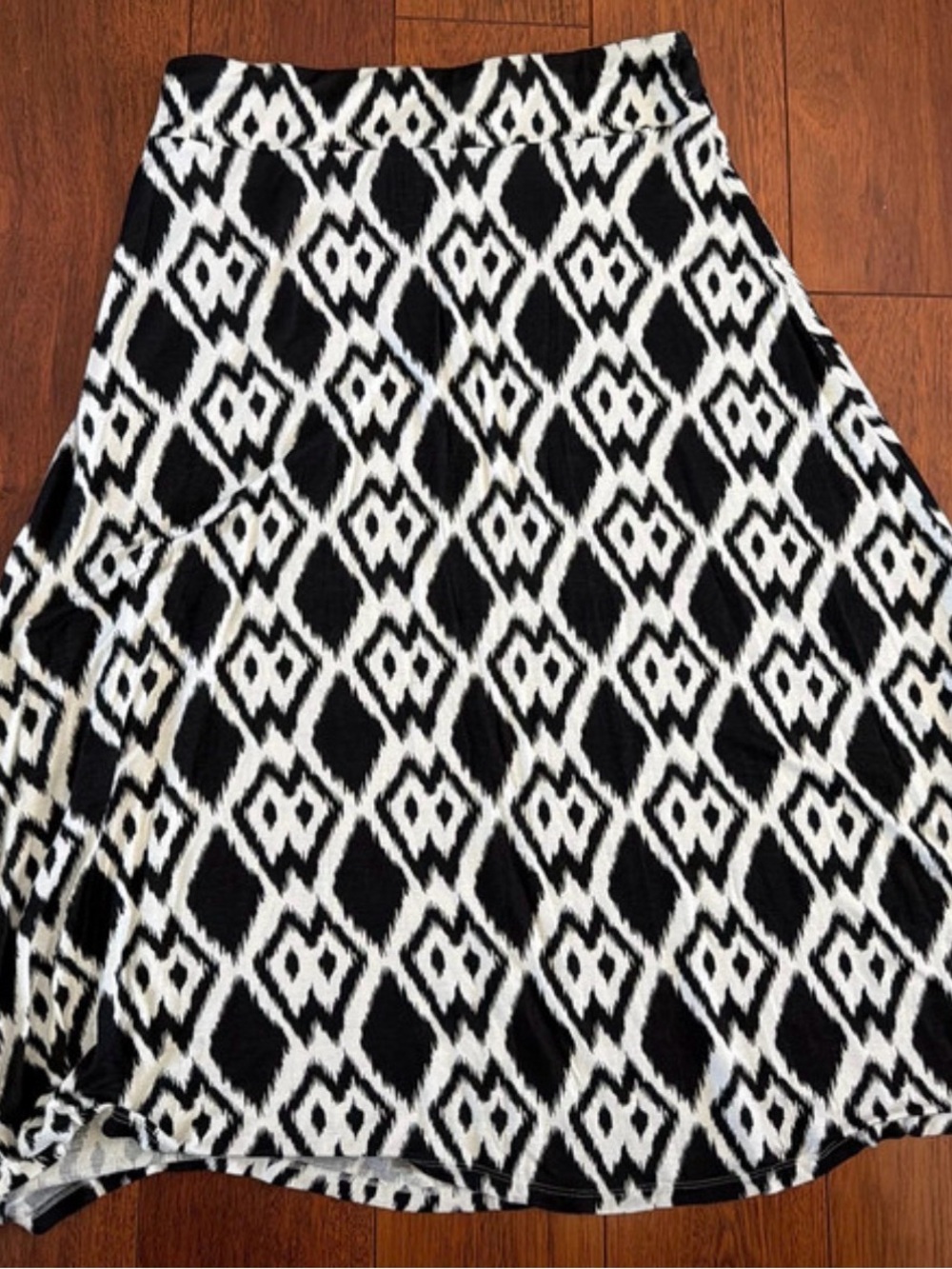 Bay Studio Black and White Geometric A-Line Skirt